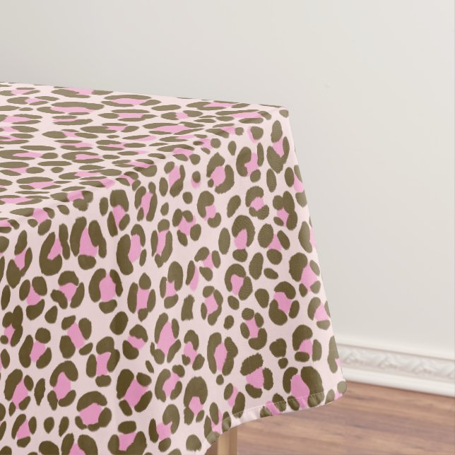 Leopard Beige Sage Pink Tischdecke (Beispiel)