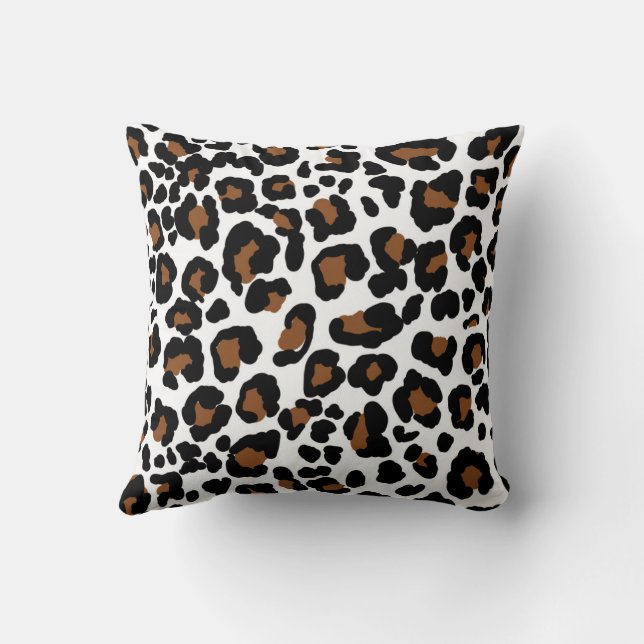 Leopard Big Cat Fur Muster drucken Kissen (Rückseite)