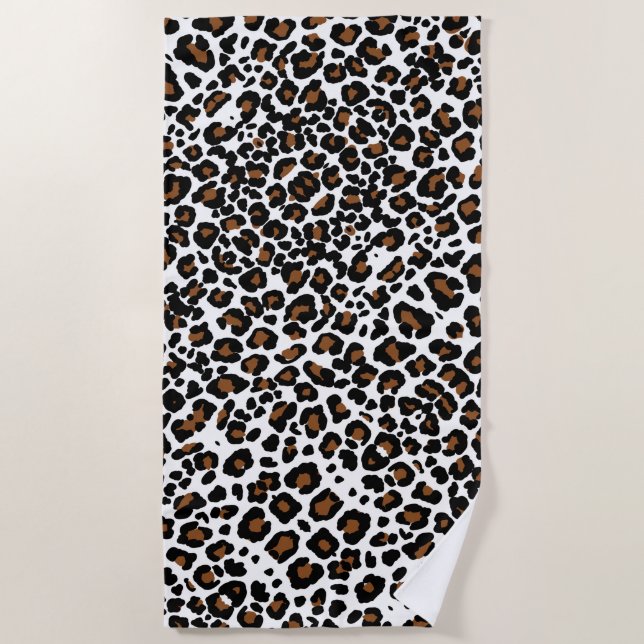 Leopard Big Cat Fur Muster drucken Strandtuch (Vorderseite)