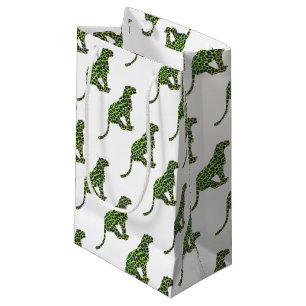 Leopard Black and Green Silhouette Kleine Geschenktüte