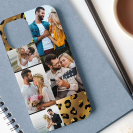 Leopard Black Gold Animal Print 5 FotoCollage Case-Mate iPhone Hülle