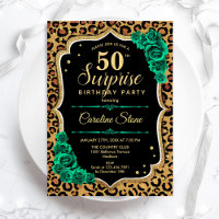 Leopard Black Gold Green Überraschung 50. Geburtst