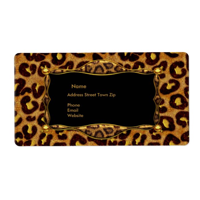 Leopard Black Gold Label-Adresse (Vorne)