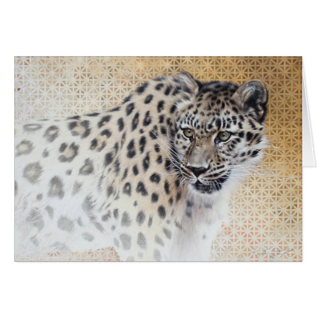 Leopard Blank Card von Andrew Denman (Vorderseite (Horizontal))