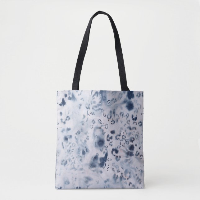 Leopard bleu marine sac fourre-tout animal art gué (Devant)