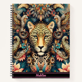 Leopard Bliss: Erholung unter tropischen Vögeln Notizbuch