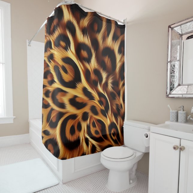 Leopard Bliss: Kühle Prinzen, gemütliche Nächte Duschvorhang (Beispiel)