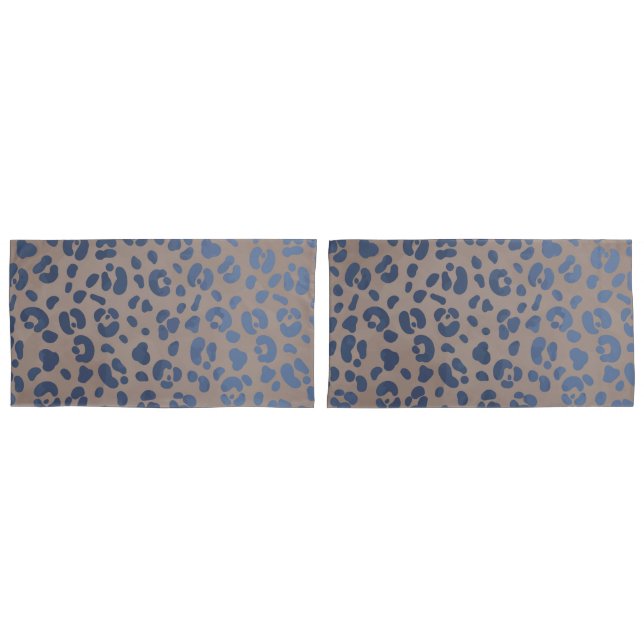 Leopard Blue Pattern Kissenbezug (Vorderseite-Set)