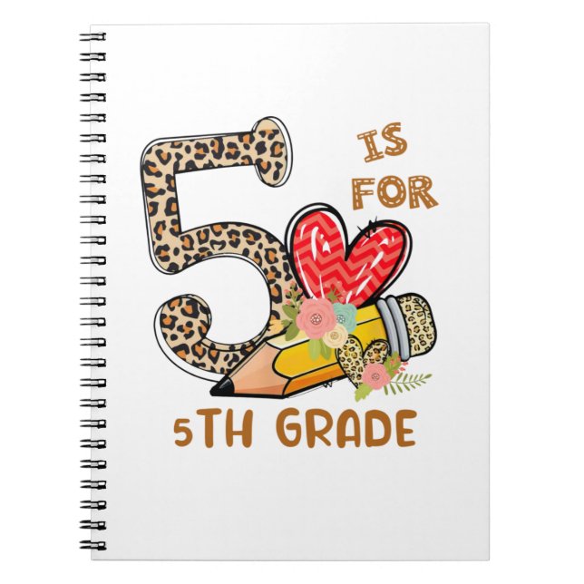 Leopard Blume 5Studienlehrer Notizblock (Vorderseite)