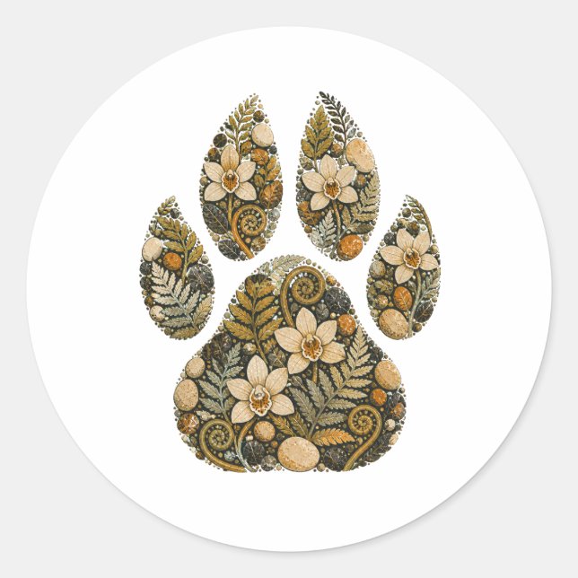 Leopard Botanical Footprint Nature Sticker (Vorderseite)