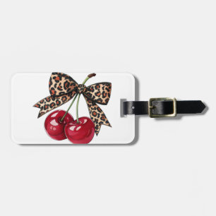 Leopard Bow Cherry Pop Gepäckanhänger