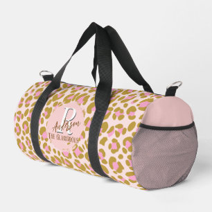 Leopard Braun Beige Rosa Personalisiert Duffle Bag
