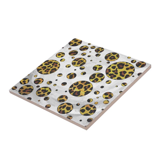 Leopard Braun und Gelb Punkte Fliese (Seite)