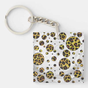 Leopard Braun und Gelb Punkte Schlüsselanhänger