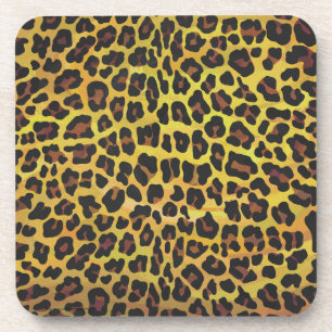Leopard Braun- und Gelbdruck Getränkeuntersetzer