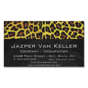 Leopard Braun- und Gelbdruck Magnetische Visitenkarte