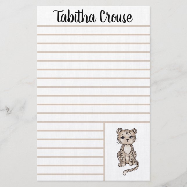 Leopard Briefpapier (Vorderseite)