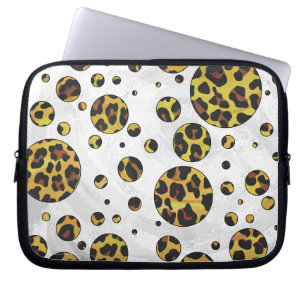 Leopard Brown and Yellow Polka Dot Laptopschutzhülle