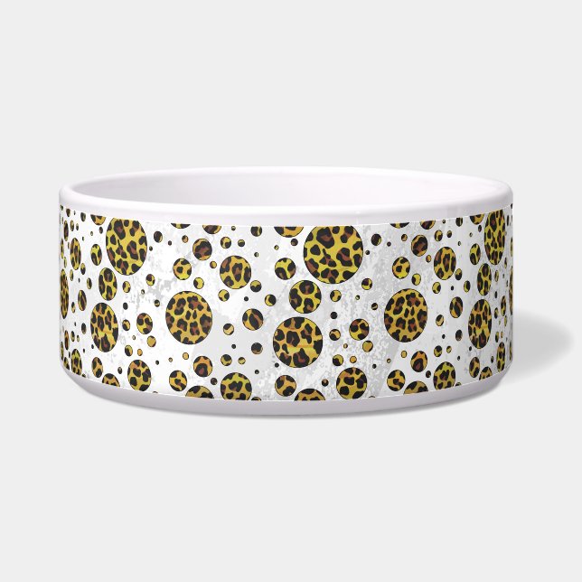 Leopard Brown and Yellow Polka Dot Napf (Rechts)