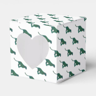 Leopard Brown und Aquamarin Print Geschenkschachtel