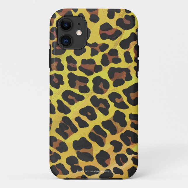 Leopard Brown und Gelb Print Case-Mate iPhone Hülle (Rückseite)