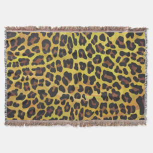 Leopard Brown und Gelb Print Decke