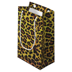 Leopard Brown und Gelb Print Kleine Geschenktüte