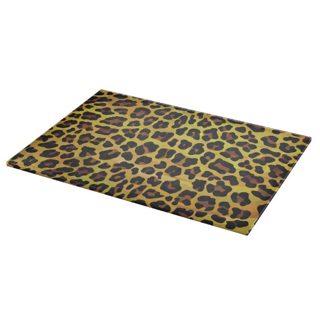 Leopard Brown und Gelb Print Schneidebrett (Ecke)