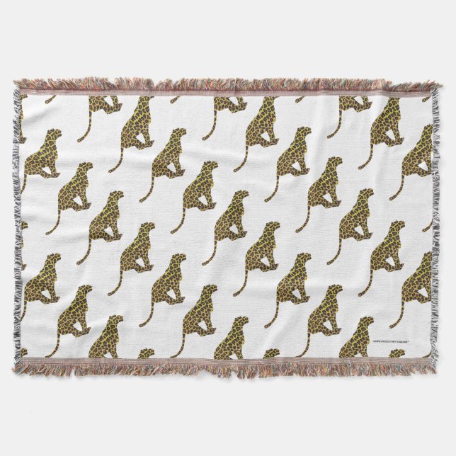 Leopard Brown und Gelbe Siloette Decke (Vorderseite)