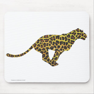 Leopard Brown und Gelbe Siloette Mousepad