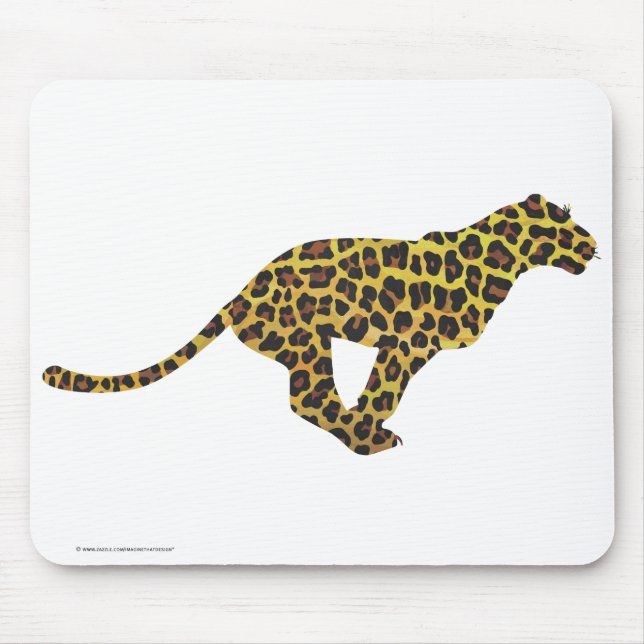 Leopard Brown und Gelbe Siloette Mousepad (Vorne)