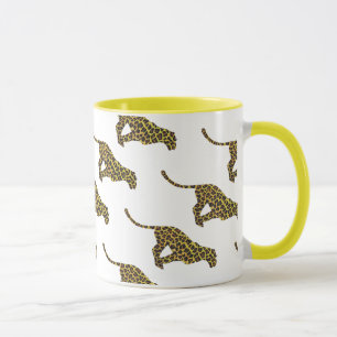 Leopard Brown und Gelbe Siloette Tasse