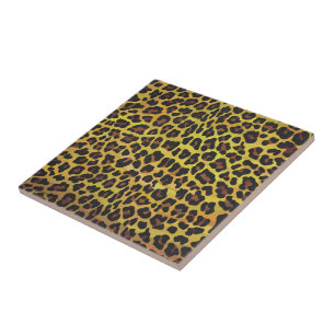Leopard Brown und gelber Druck Fliese