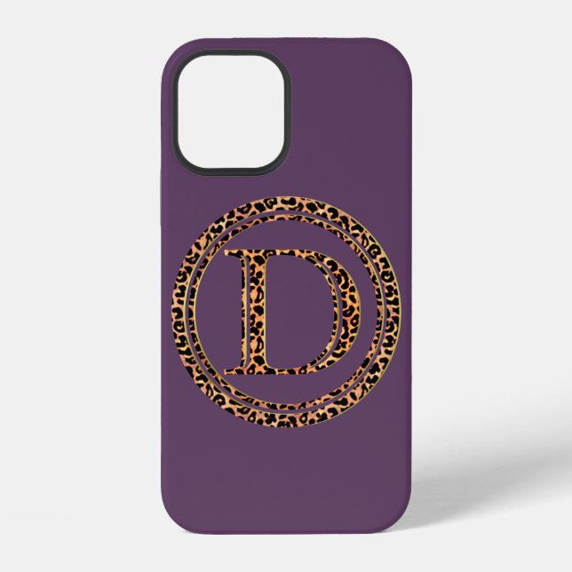 Leopard Buchstabe D iPhone 12 Hülle (Rückseite)