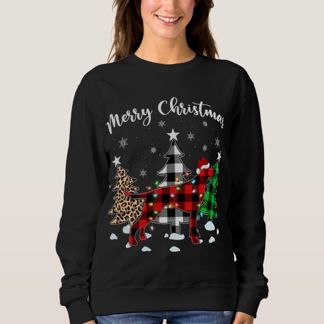 Leopard Buffalo Kariert English Pointer Dog Christ Sweatshirt (Vorderseite)
