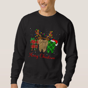 Leopard Buffalo Kariert Tooth Christmas Lights Den Sweatshirt