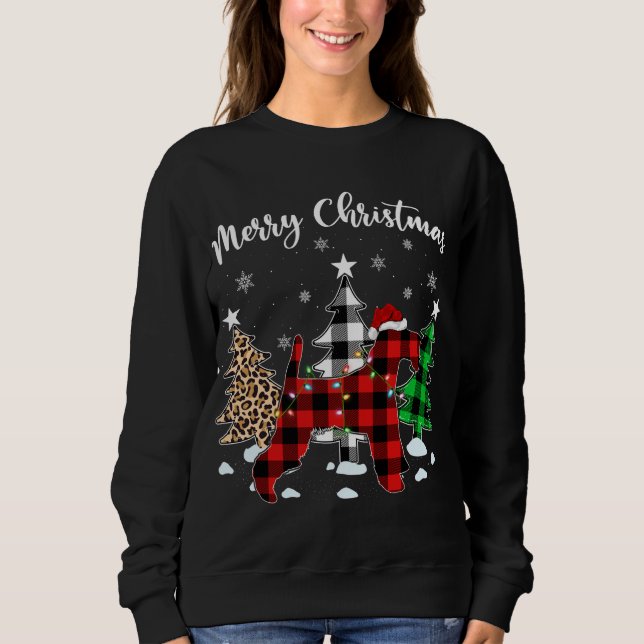 Leopard Buffalo Kariert Wire Fox Terrier Dog Chris Sweatshirt (Vorderseite)