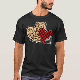 Leopard Buffalo Red Black Kariert Heart Funny Vale T-Shirt