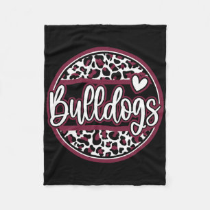 Leopard Bulldogs Schulgeist Name Fan Team Rücken Fleecedecke