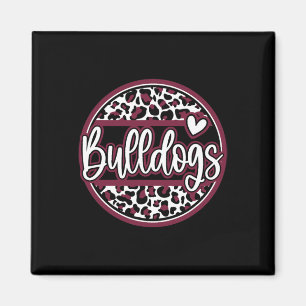 Leopard Bulldogs Schulgeist Name Fan Team Rücken Magnet