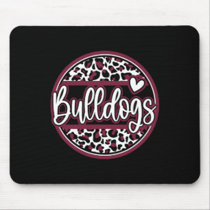 Leopard Bulldogs Schulgeist Name Fan Team Rücken Mousepad
