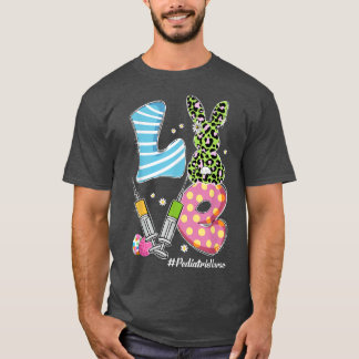 Leopard Bunny LIEBE Pädiatrische Krankenschwester T-Shirt
