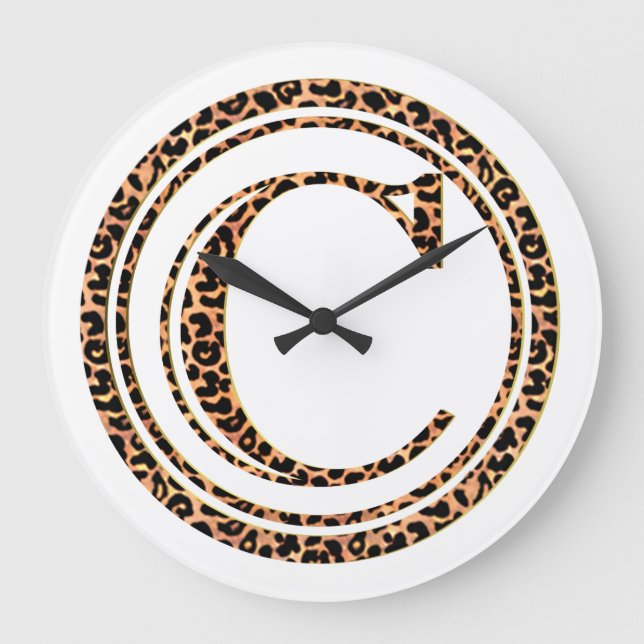 Leopard C Große Wanduhr (Vorderseite)