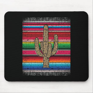 Leopard Cactus Mexican Serape Cinco De Mayo Women Mousepad