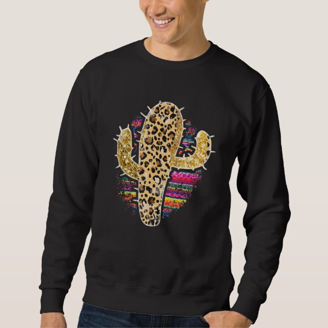 Leopard Cactus Western Cowgirl Tie Dye 1 Sweatshirt (Vorderseite)