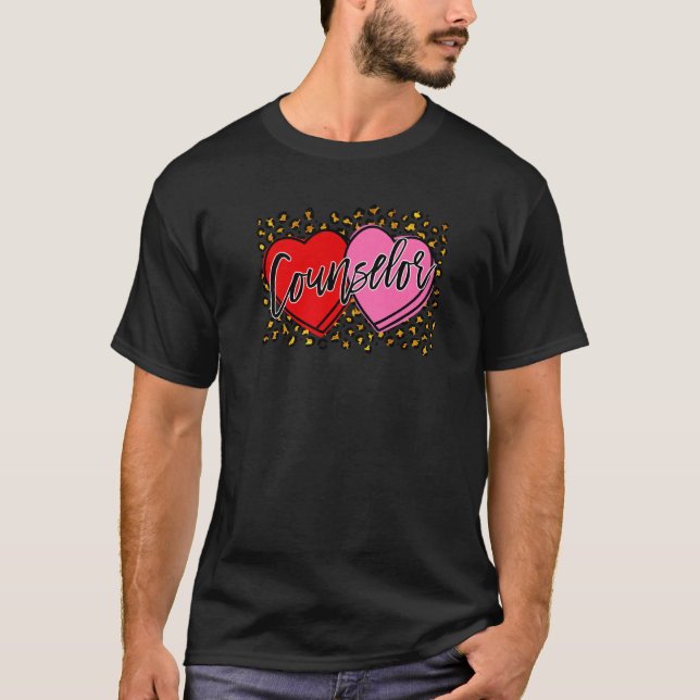 Leopard Candy Herzberater Funny Counselor Vale T-Shirt (Vorderseite)