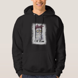 Leopard Cat Mama gebleicht Katzenmütter Tag Hoodie