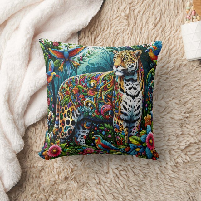 Leopard Charm: Wilde Jungle Umgebung Kissen (Decke)