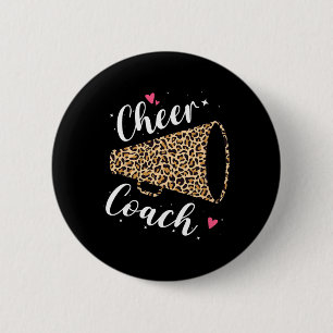 Leopard Cheer Coach Cheerleading Cheerleader Würdi Button