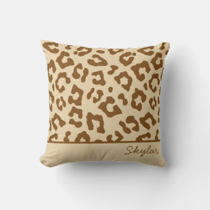 Leopard Cheetah Animal Print Custom Curry Name Kissen